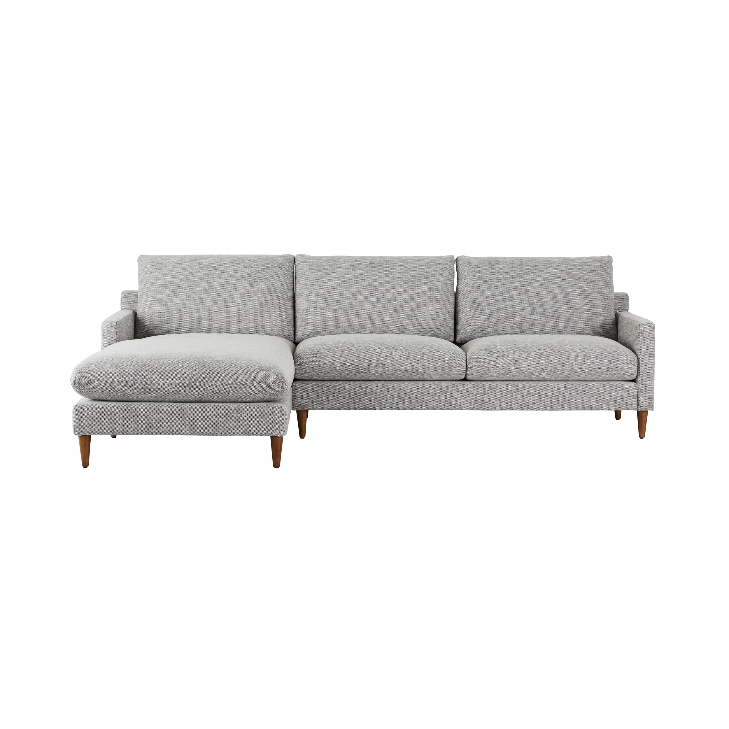 Easton 3 Seater Fabric Sofa with Left Chaise Grey Flint