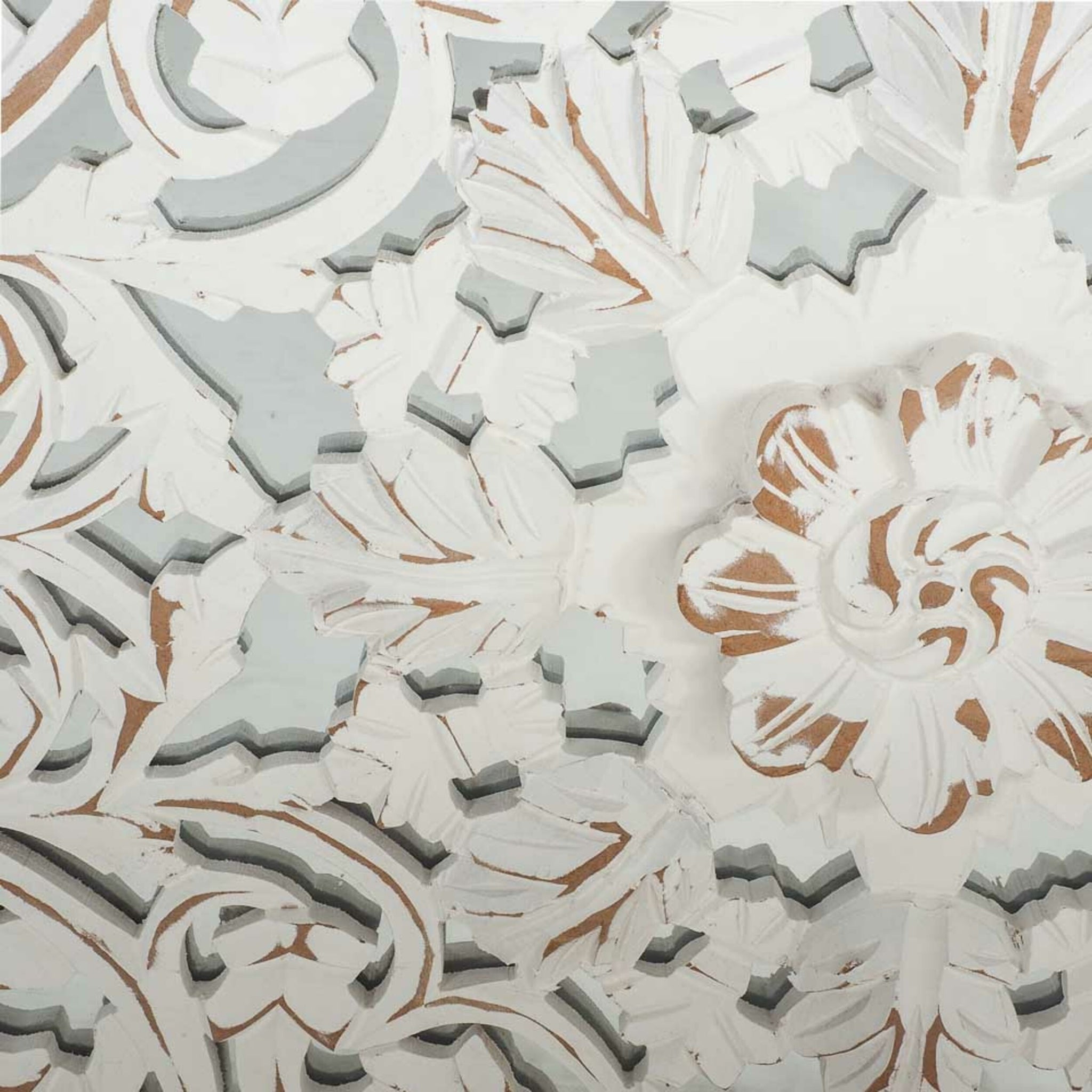 Frieze Square Hand Carved White Panel 90x90cm