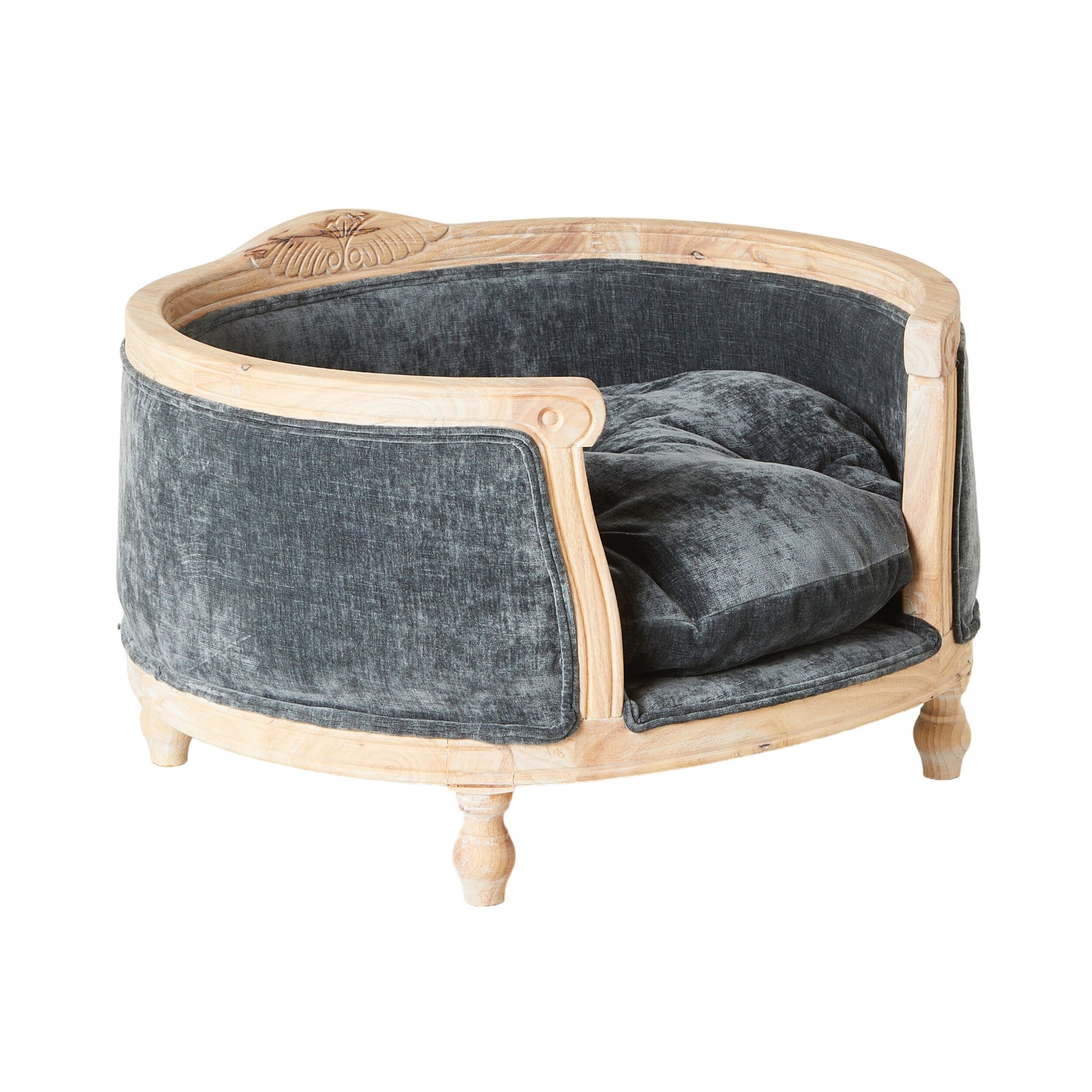 Luxe Dog Bed Slate Blue 75x70x44cm