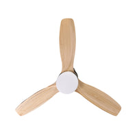 Madeira Indoor DC Ceiling Fan with LED Light & Remote - Natural Timber 132cm