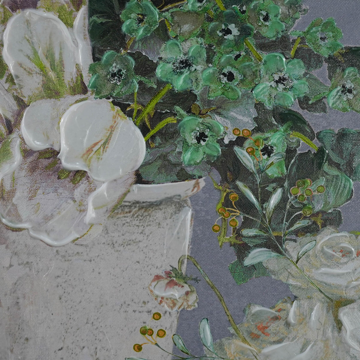 Galleries Porcelain Petals Framed Textured Print 120x60cm