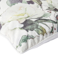 Velvet White Flower Cushion 45x45cm