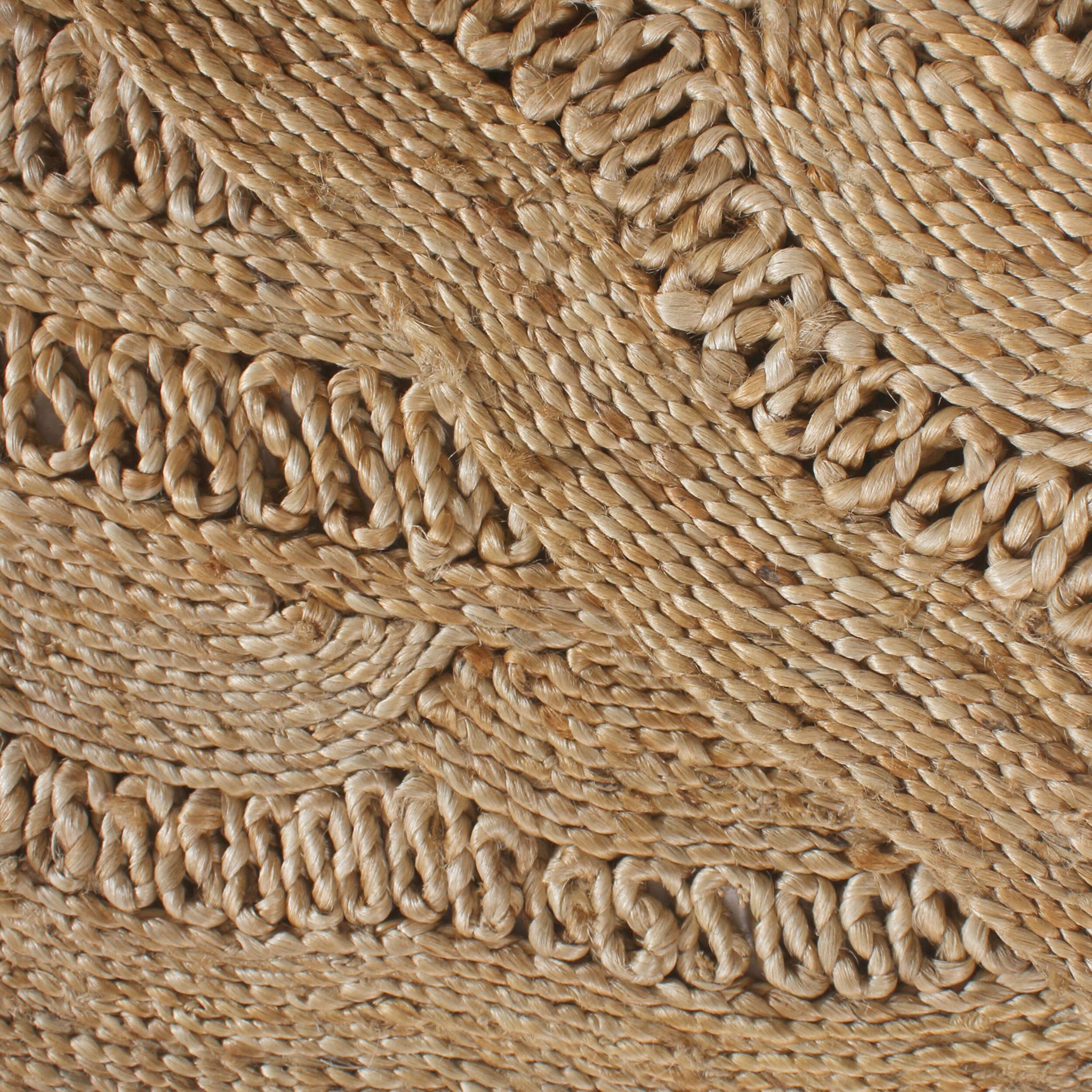 Meadow Scallop Jute Round Rug Natural 200cm