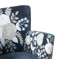 Blooms Embroidered Armchair Indigo