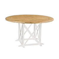 Provincial Oak Round Dining Table 140cm Distressed White