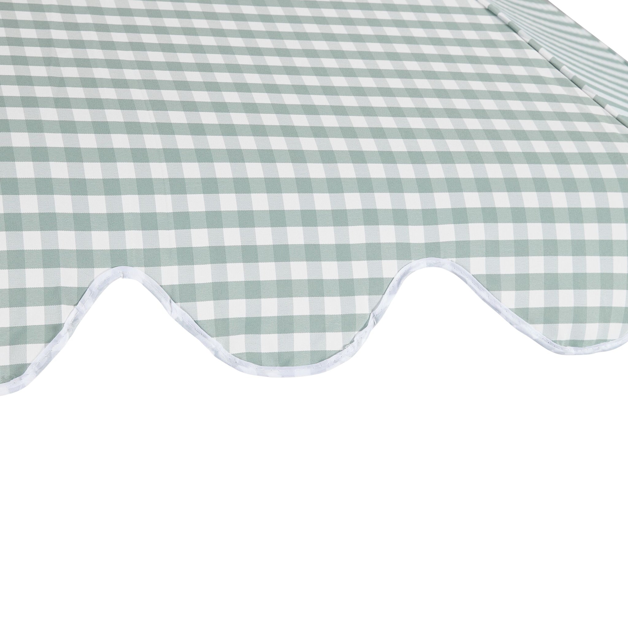 Amalfi Umbrella Scallop Edge Green/White Gingham