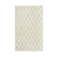 Diamond Trellis Hand Woven Wool Viscose Cream Rug 150x240cm