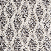 Braided Diamond Hand Woven Grey & Cream Wool Rug 240x150cm