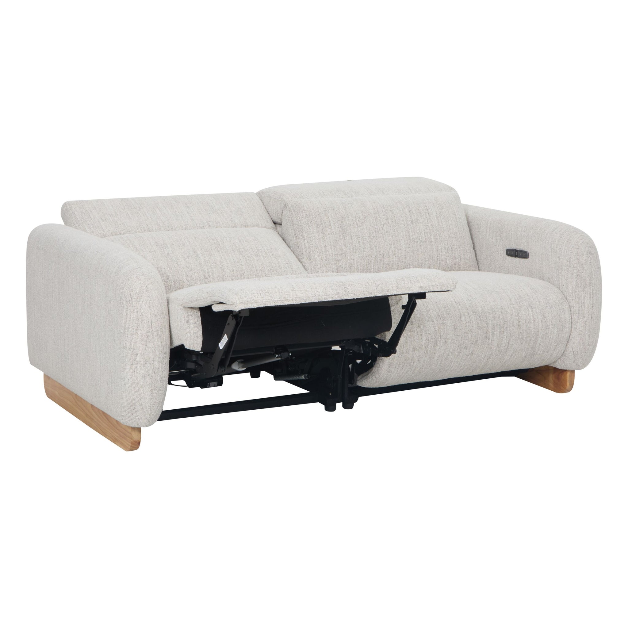 Bellano 3 Seater Recliner Natural Textured Slub