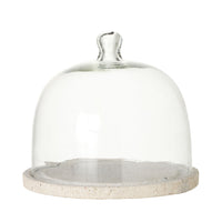 Beige Marble And Glass Cheese Dome