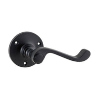 9613 Door Lever Milton Round Rose Pair Matte Black D63xP68mm