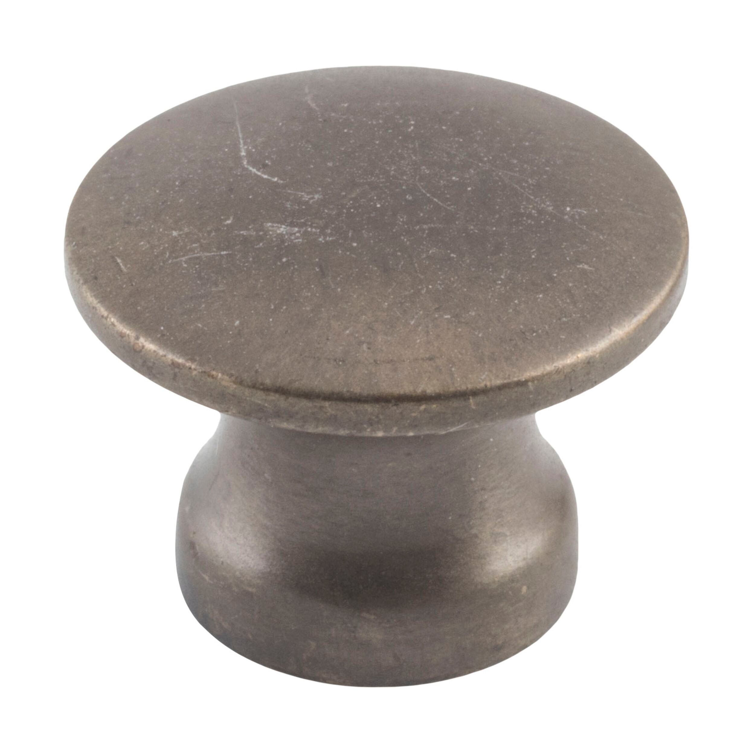 3717 Cupboard Knob Flat Antique Brass D19xP14mm