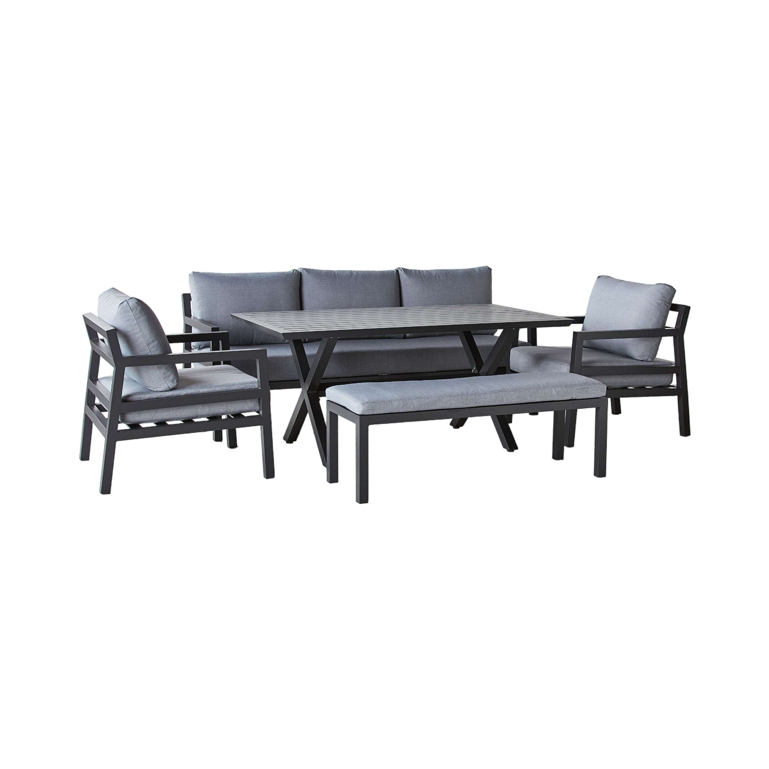 Hemmy 5 Pce Dining Set Charcoal