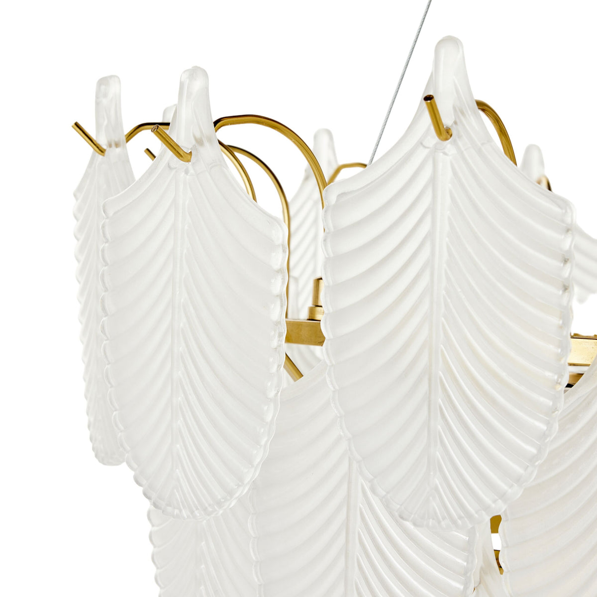 Greta Glass Leaf 7 Light Chandelier 21x50cm