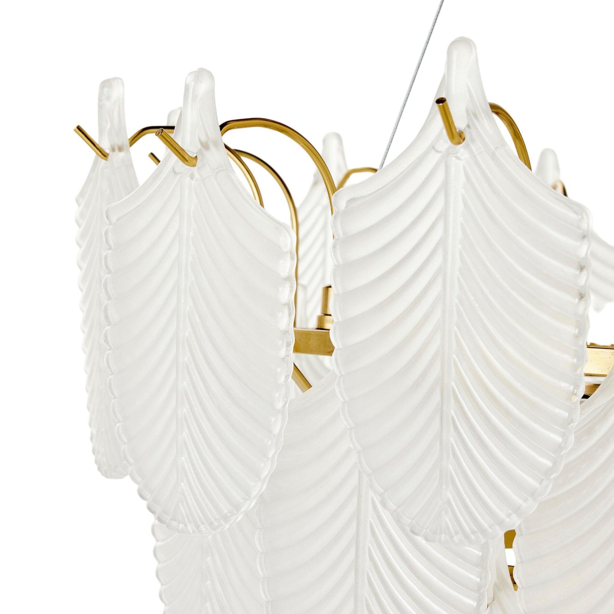 Greta Glass Leaf 7 Light Chandelier 21x50cm