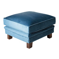 Lisette Velvet Ottoman Celeste Indigo