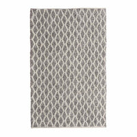 Braided Diamond Hand Woven Grey & Cream Wool Rug 240x150cm