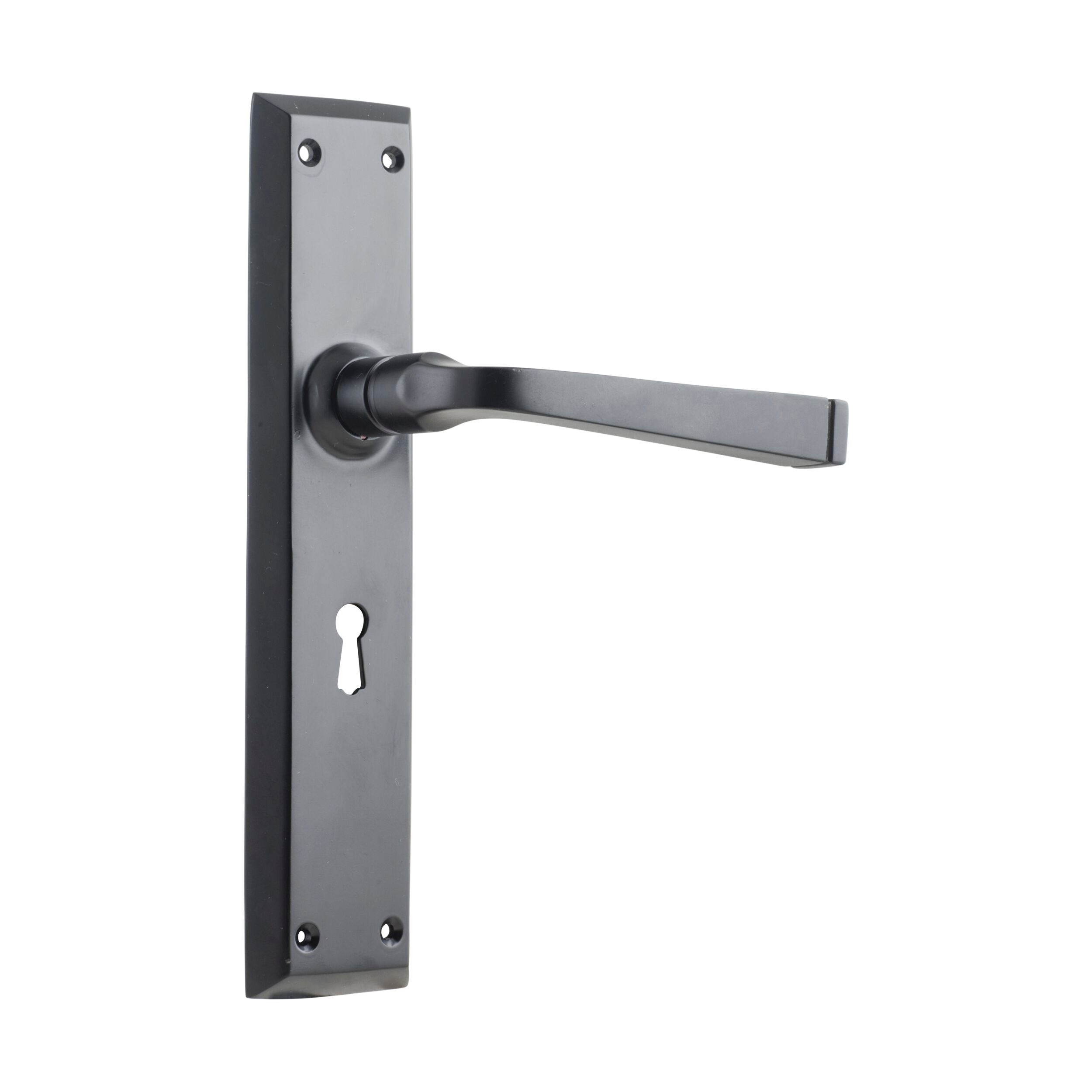 9627 Door Lever Menton Lock Pair Matte Black H225xW50xP75mm