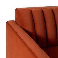 Stitch Velvet Armchair Copper