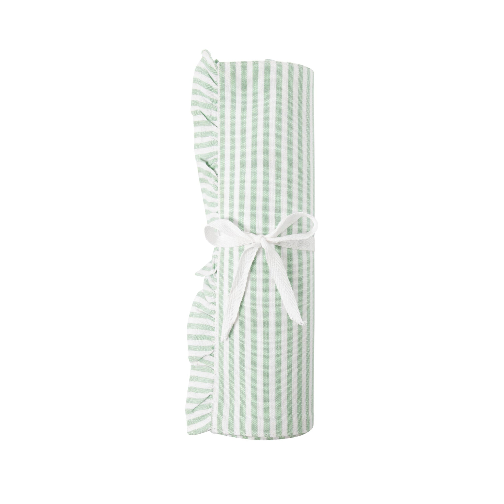 Marais Ruffle Stripe Placemat Pine Green