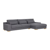 Herron 3 Seater Sofa with RHF Chaise Iron Grey Weave