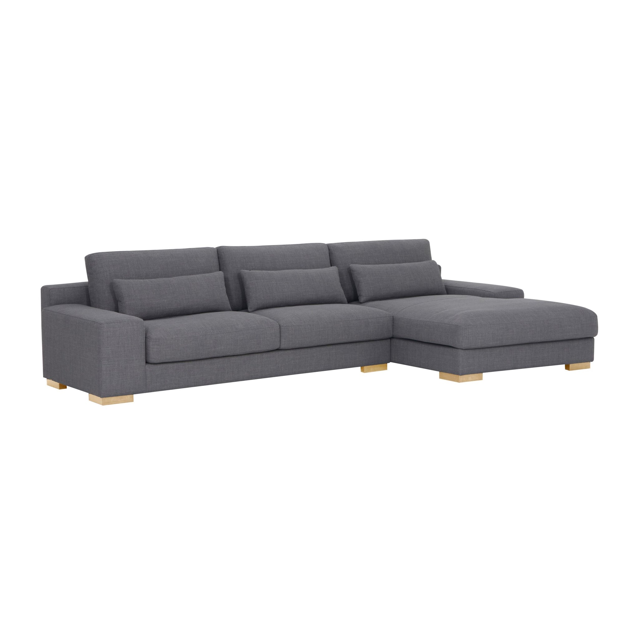 Herron 3 Seater Sofa with RHF Chaise Iron Grey Weave