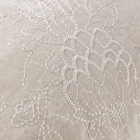 Anais Embroidered Linen Cushion Natural 40x60cm