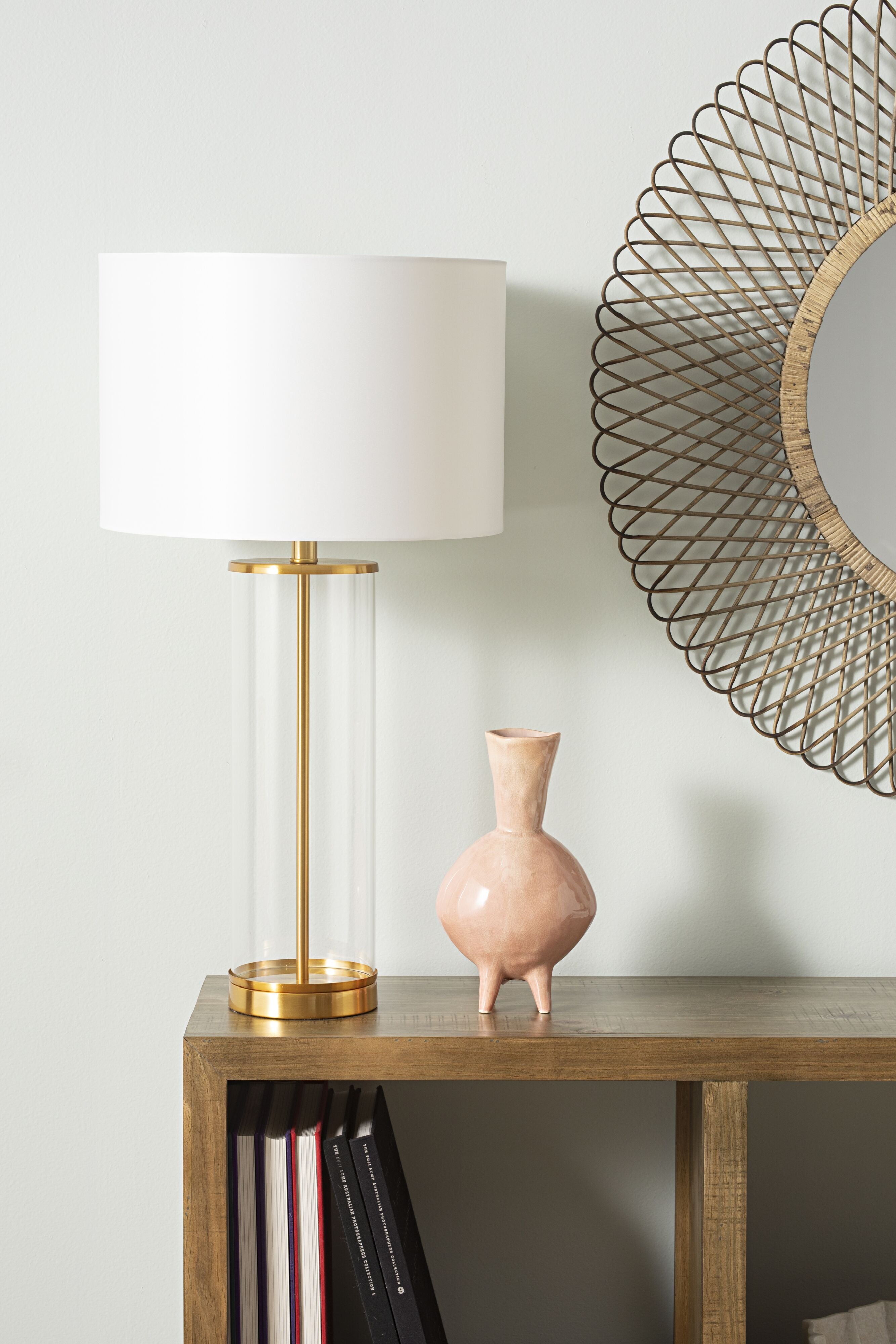 Gold stick on sale table lamp