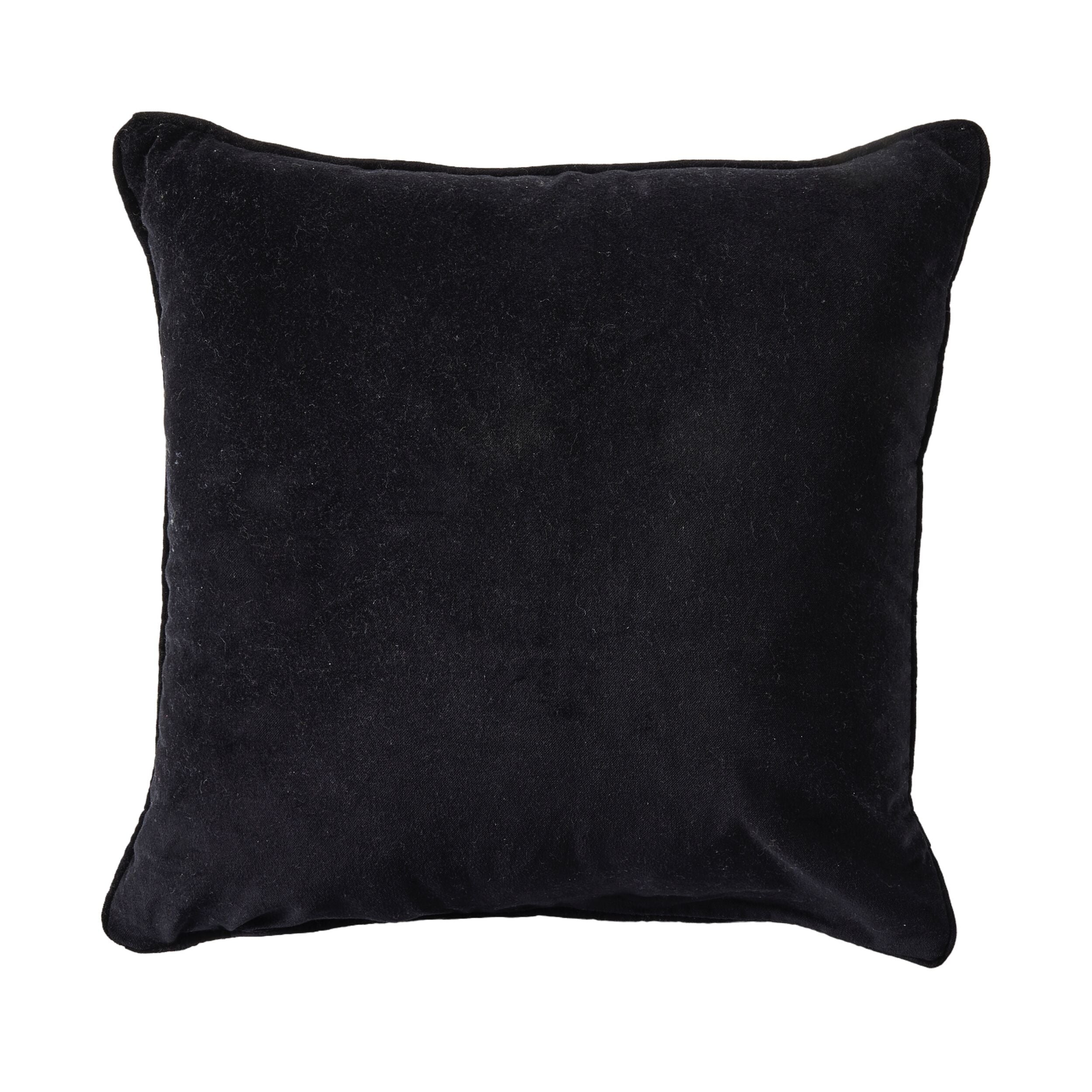 Hervey Cotton Velvet Cushion Black 45x45cm