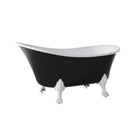Alto Black Bath 1520mm with White Feet Package