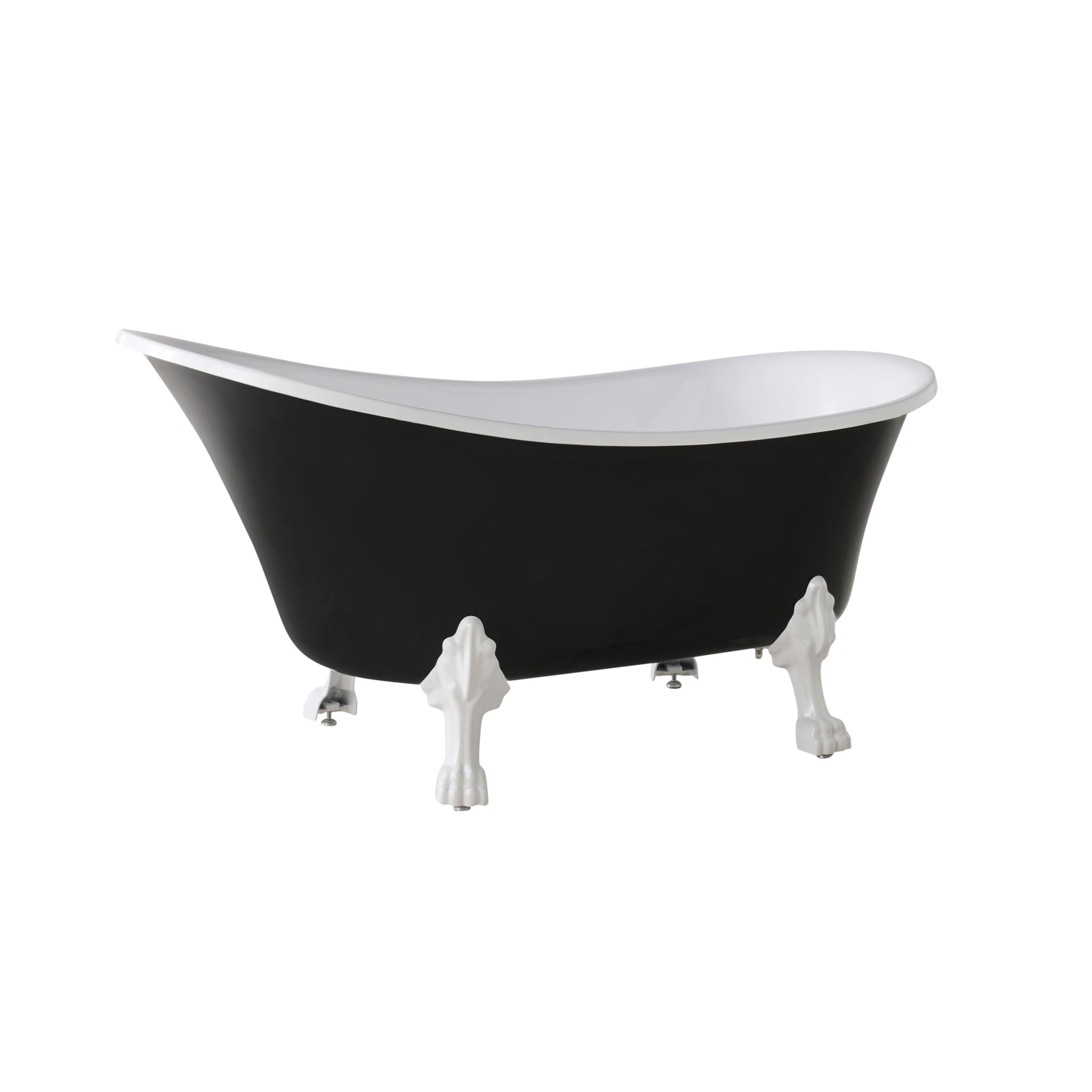 Alto Black Bath 1520mm with White Feet Package