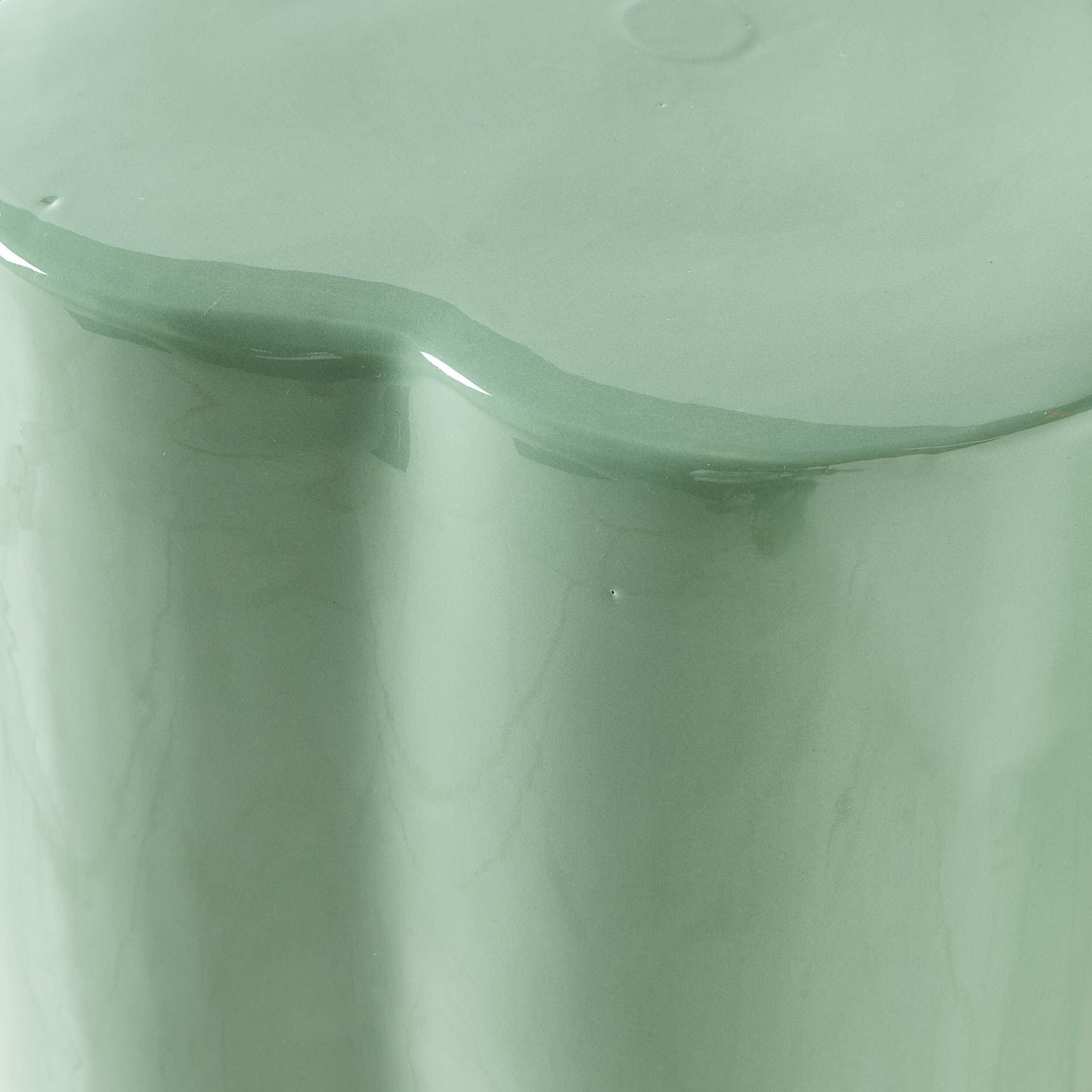 Kylix Curvy Stool Green Gloss 46cm