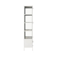 Nero 4 Door Display Cabinet 201 x 92cm White & Grey