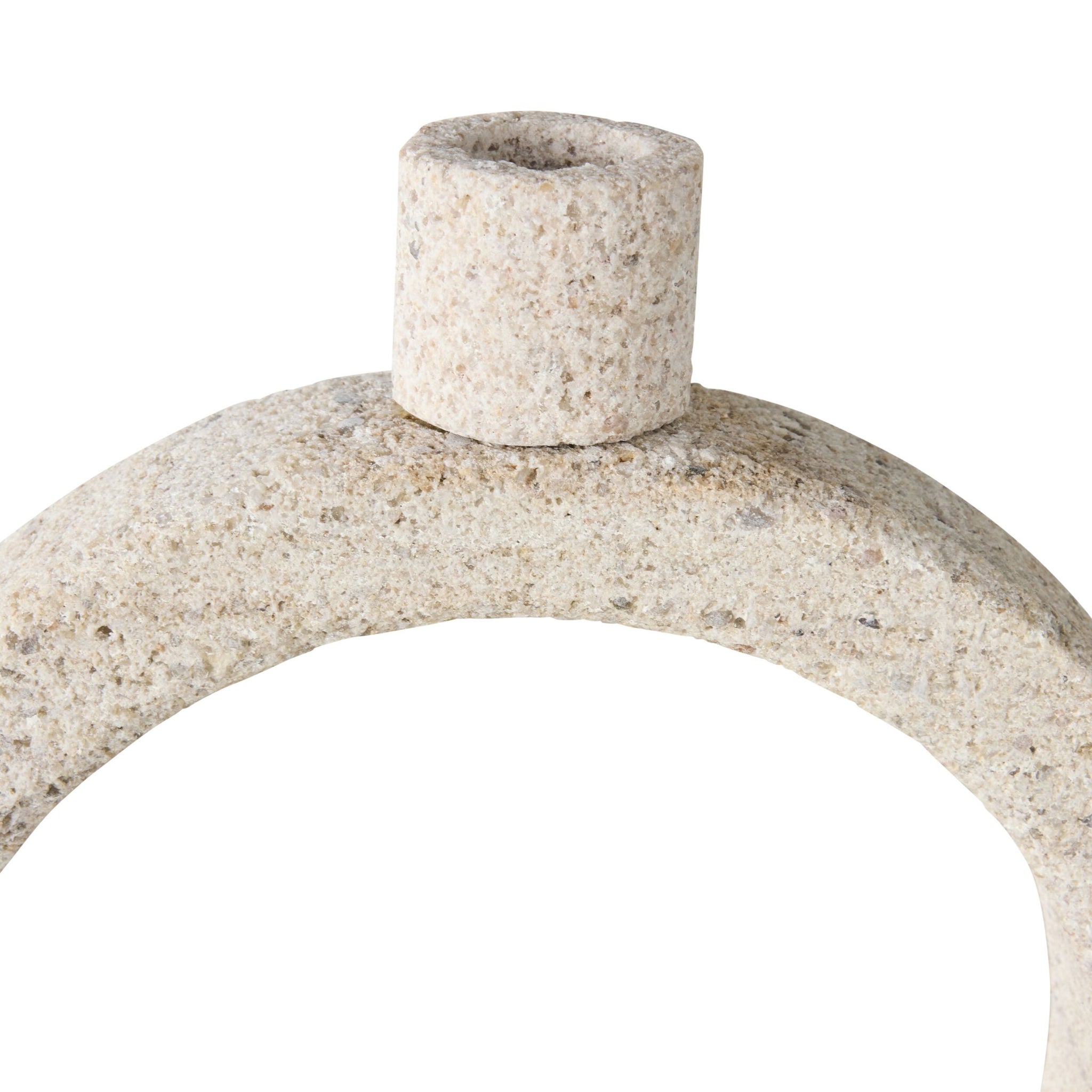 Beige Marble Orb Candle Holder Large