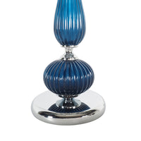 Peacock Blossom Velvet Table Lamp Navy Blue 70cm