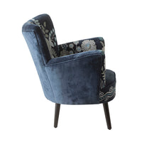 Blooms Embroidered Armchair Indigo