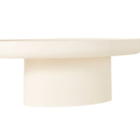 The Lani Oval Coffee Table (120 x 39 x 65cm) features a modern design crafted from mango wood with a white wash finish, showcasing an elegant oval shape and sturdy base.