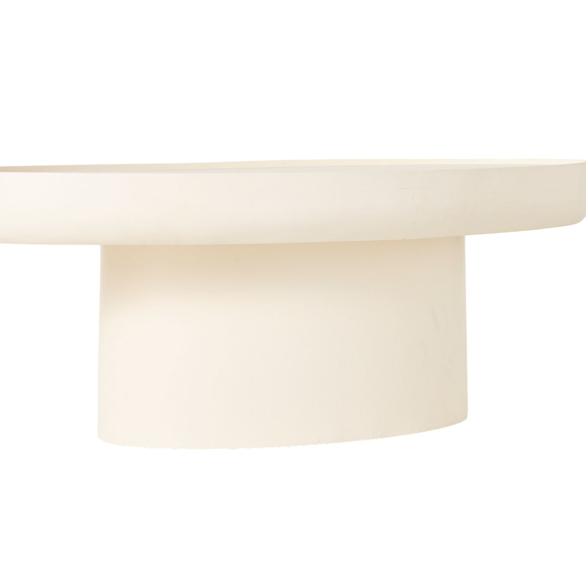 The Lani Oval Coffee Table (120 x 39 x 65cm) features a modern design crafted from mango wood with a white wash finish, showcasing an elegant oval shape and sturdy base.