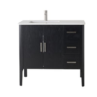 Odin Single Vanity Black Oak 940mm