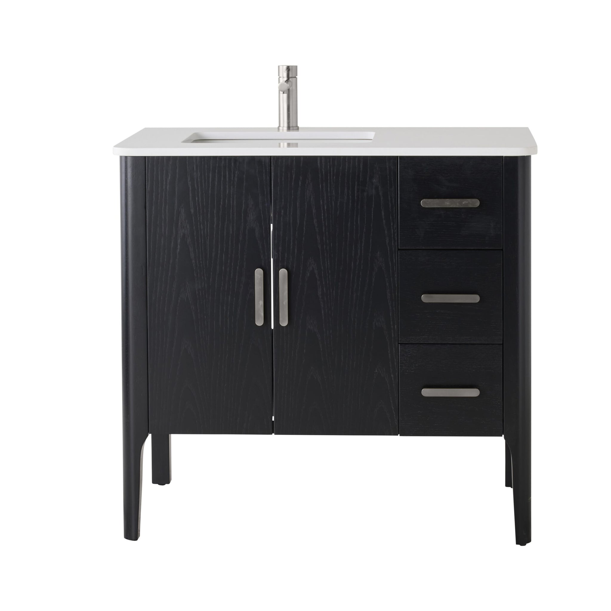 Odin Single Vanity Black Oak 940mm