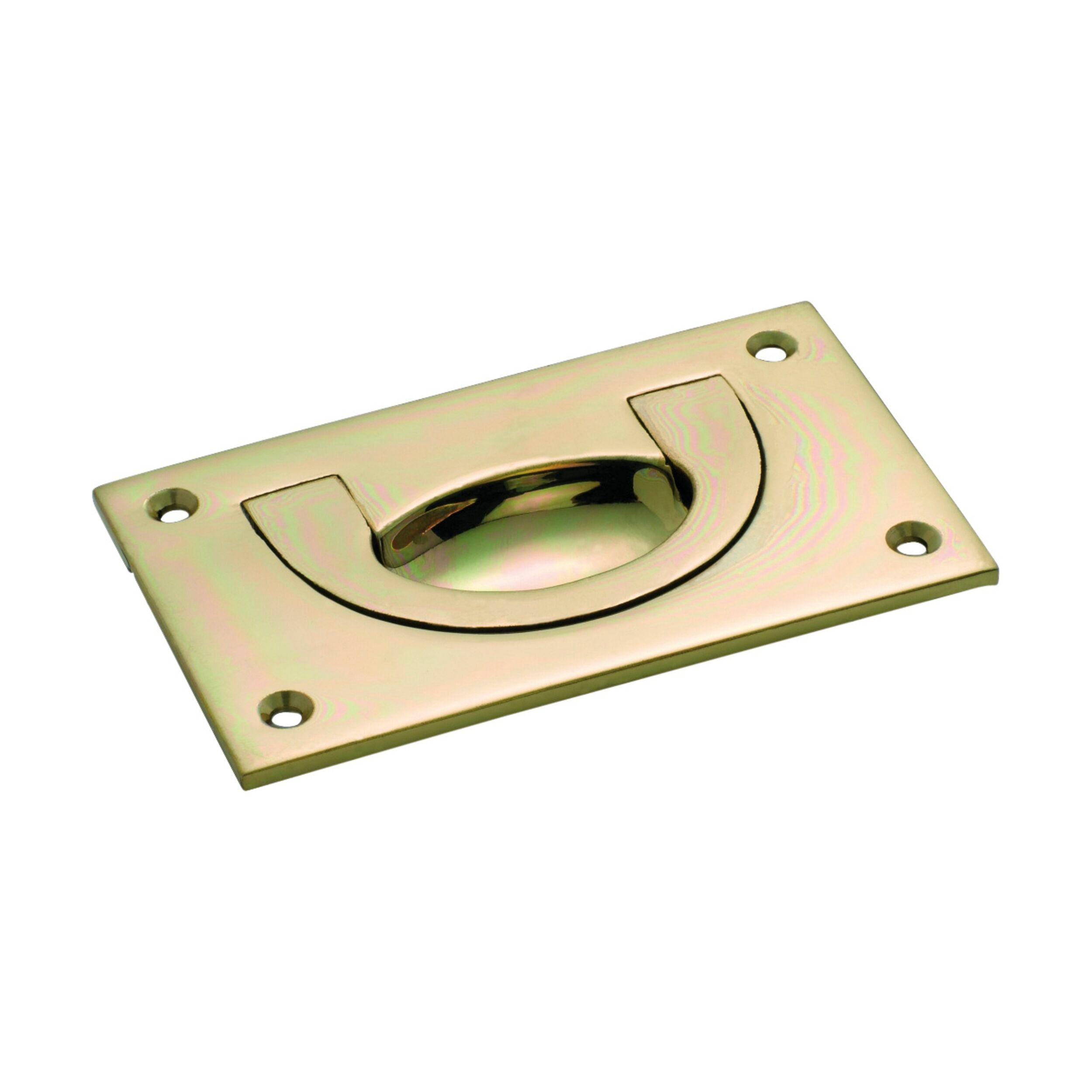 1571 Flush Pull Large Polished Brass H55xW90mm