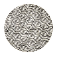 Aria Bone Inlay Round Coffee Table Small Black and White