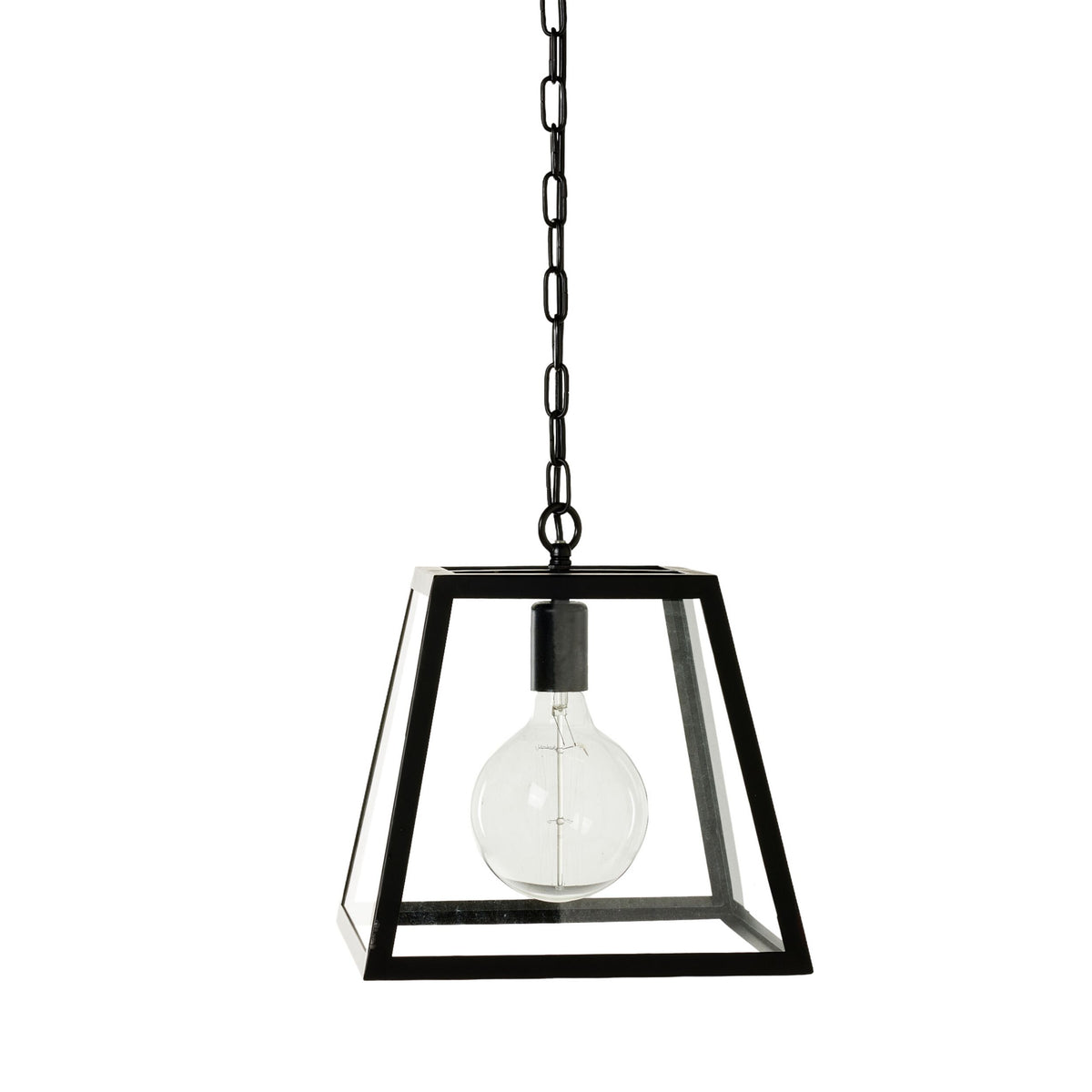 Karter 1 Light Cube Pendant Black 30x20x31cm