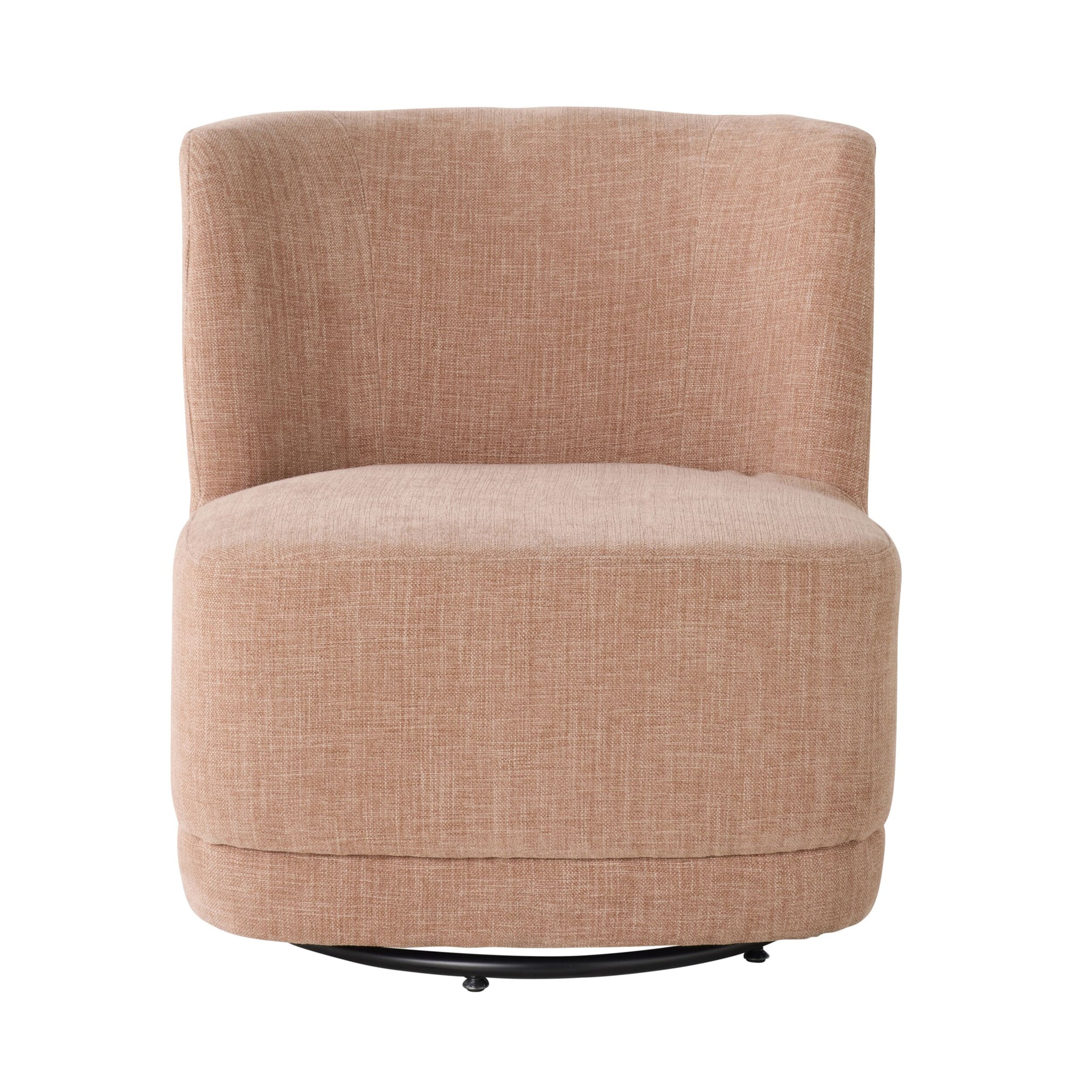 Amala Swivel Occasional Chair Pastel Pink Weave