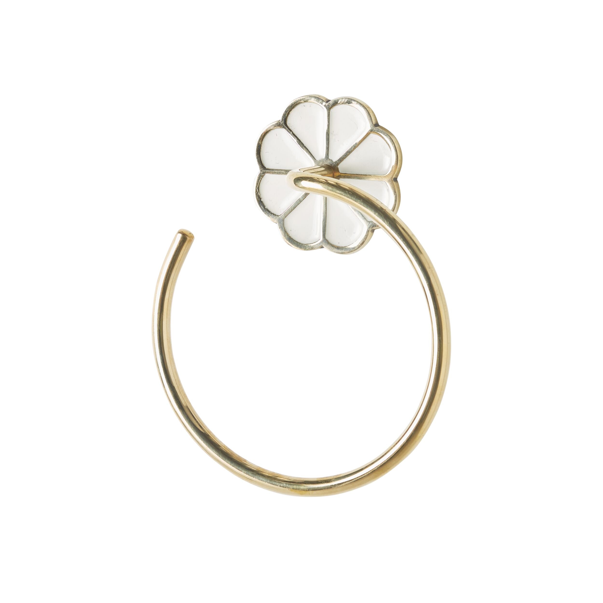 Flora Guest Towel Ring Polished Brass