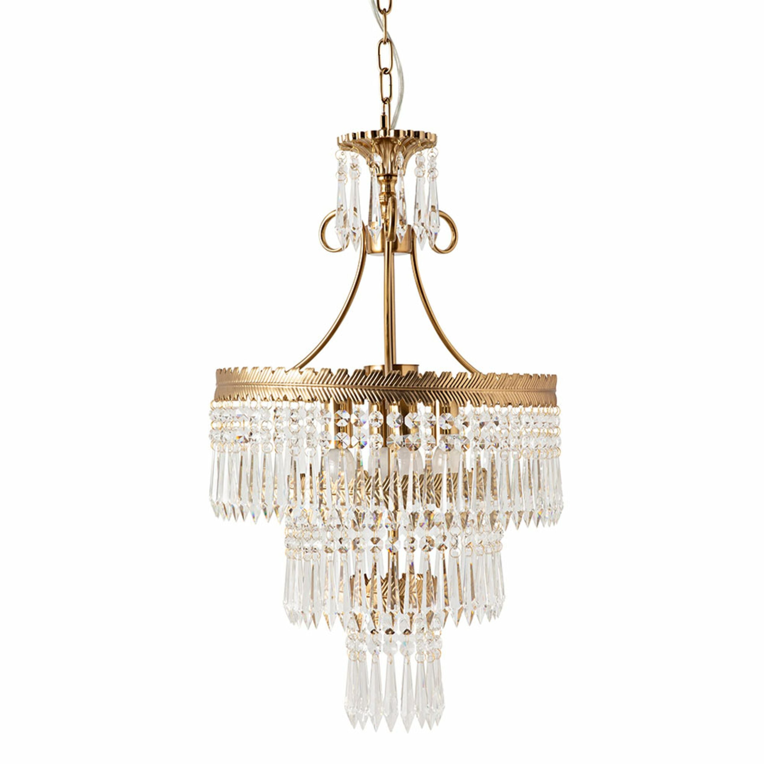 Gold and deals white chandelier