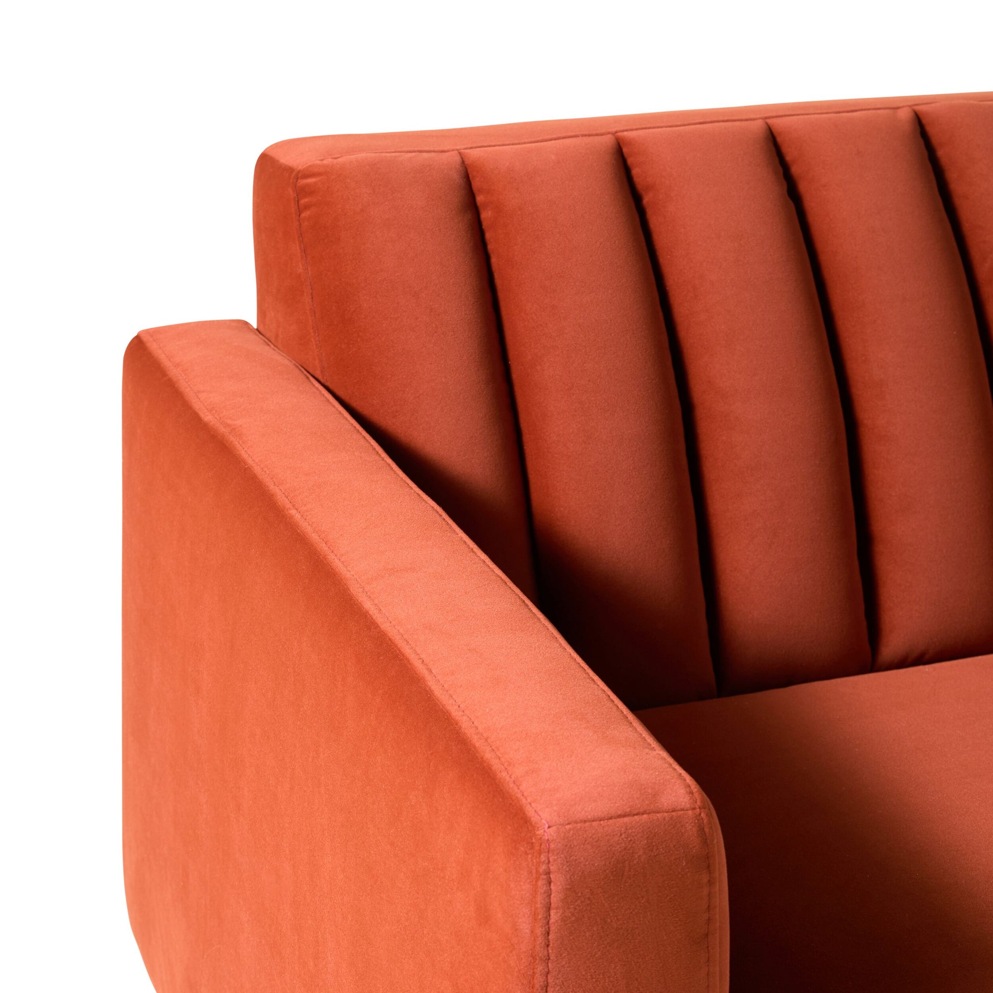 Stitch 3 Seater Velvet Sofa Copper