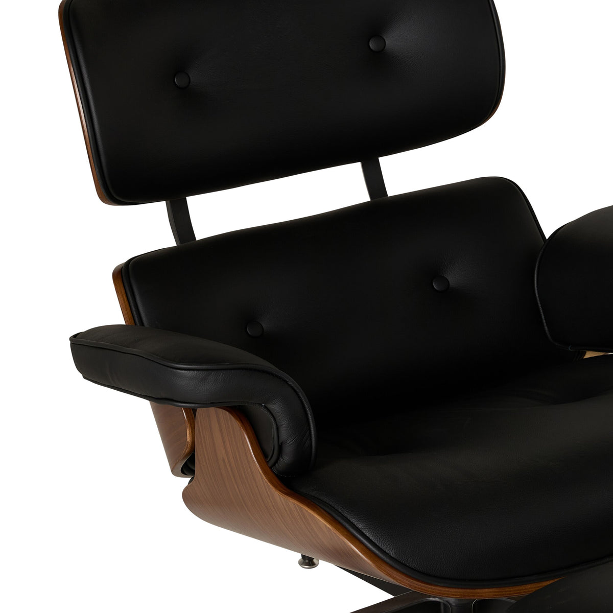 Replica Eames Lounge Chair and Ottoman Black Leather