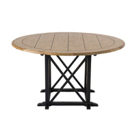Provincial Oak Round Dining Table 140cm Distressed Black