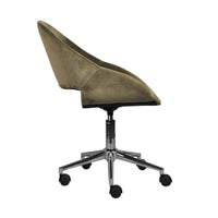 Kip Velvet Desk Chair Velvet Forrest Green